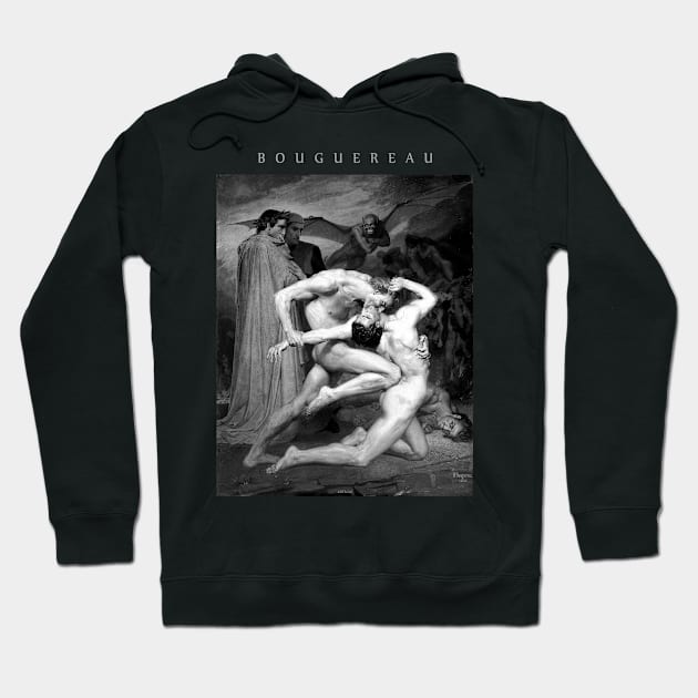 Dante and Virgil in Hell (Black and Grey) Hoodie by Artilo